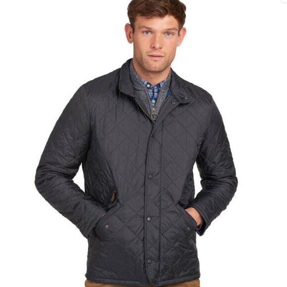 BARBOUR Flyweight Chelsea Quilted Jacket in Navy Blue MSRP$250 British Luxury-L - Picture 1 of 7